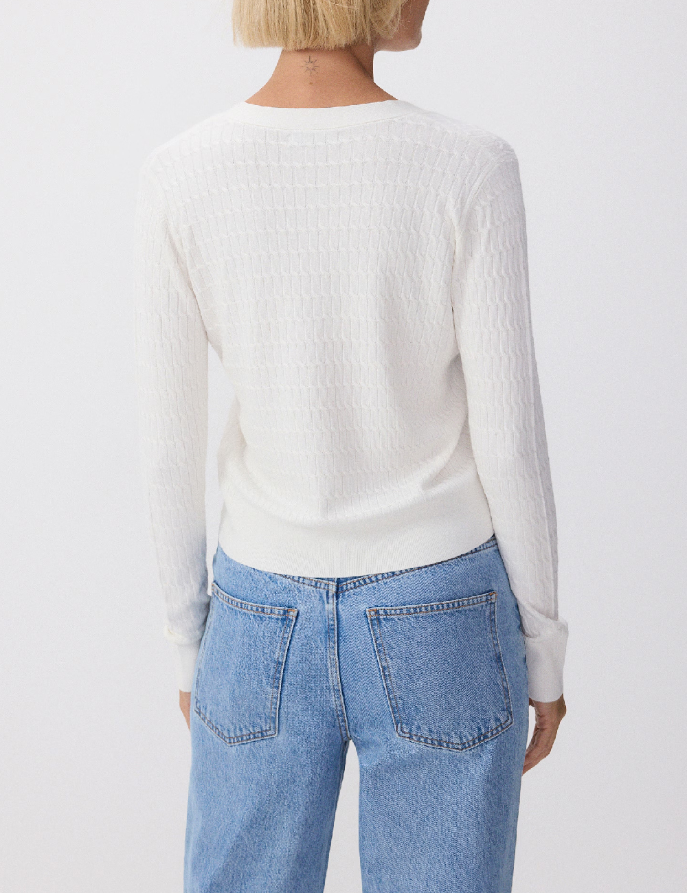 Cardigan Reserved, alb - 1 | YEO