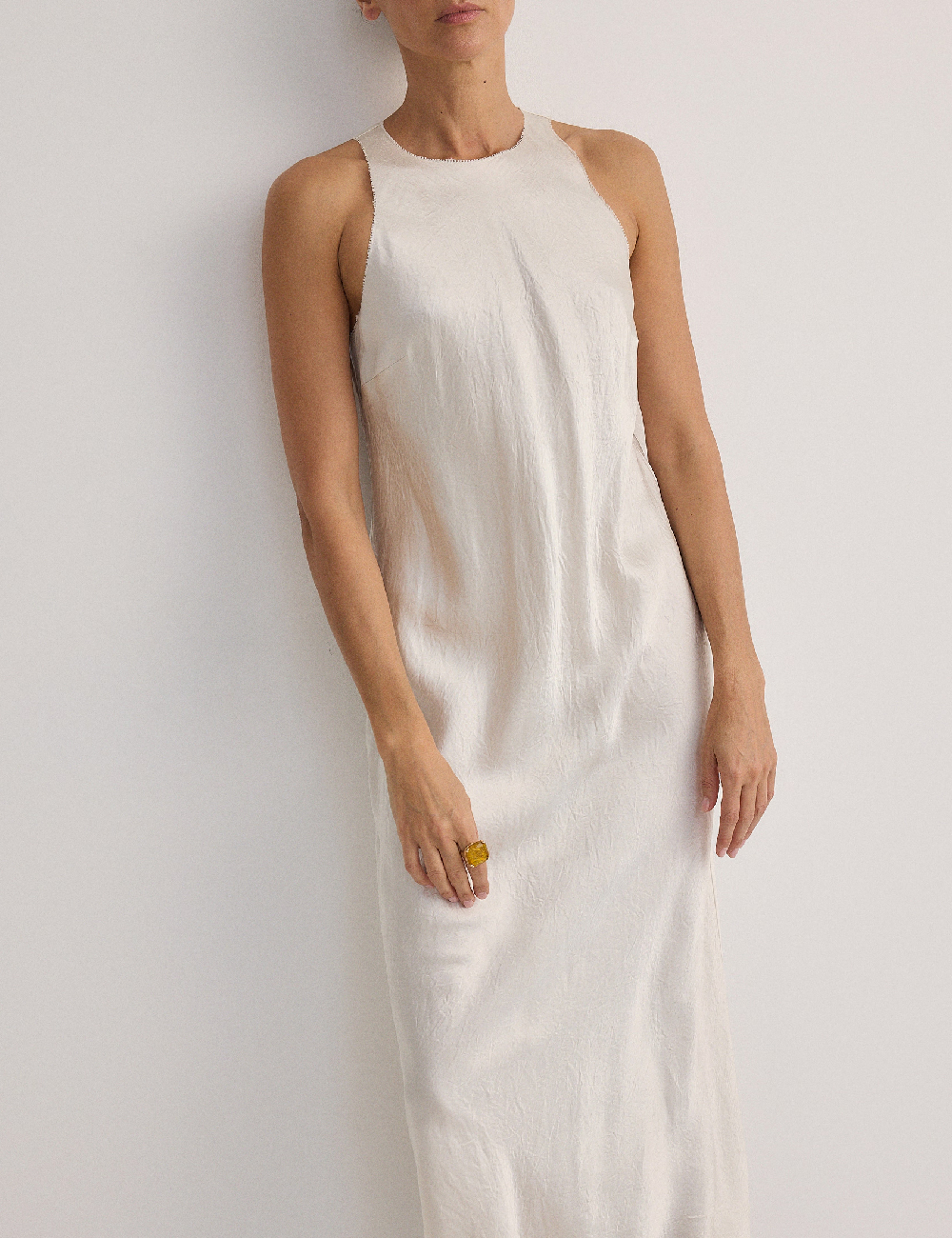 Rochie medie Reserved, ecru - 1 | YEO