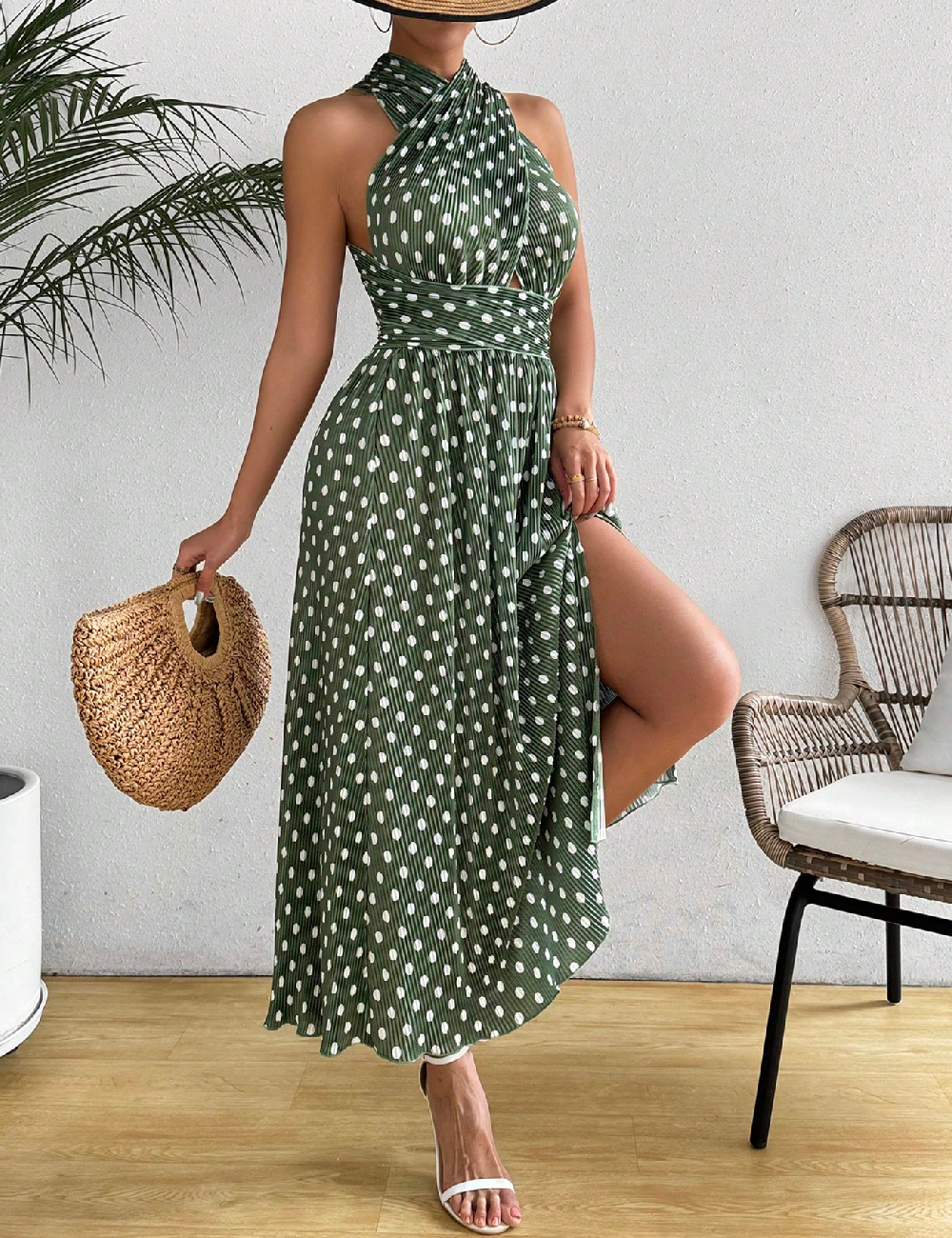 Rochie lunga SHEIN, verde