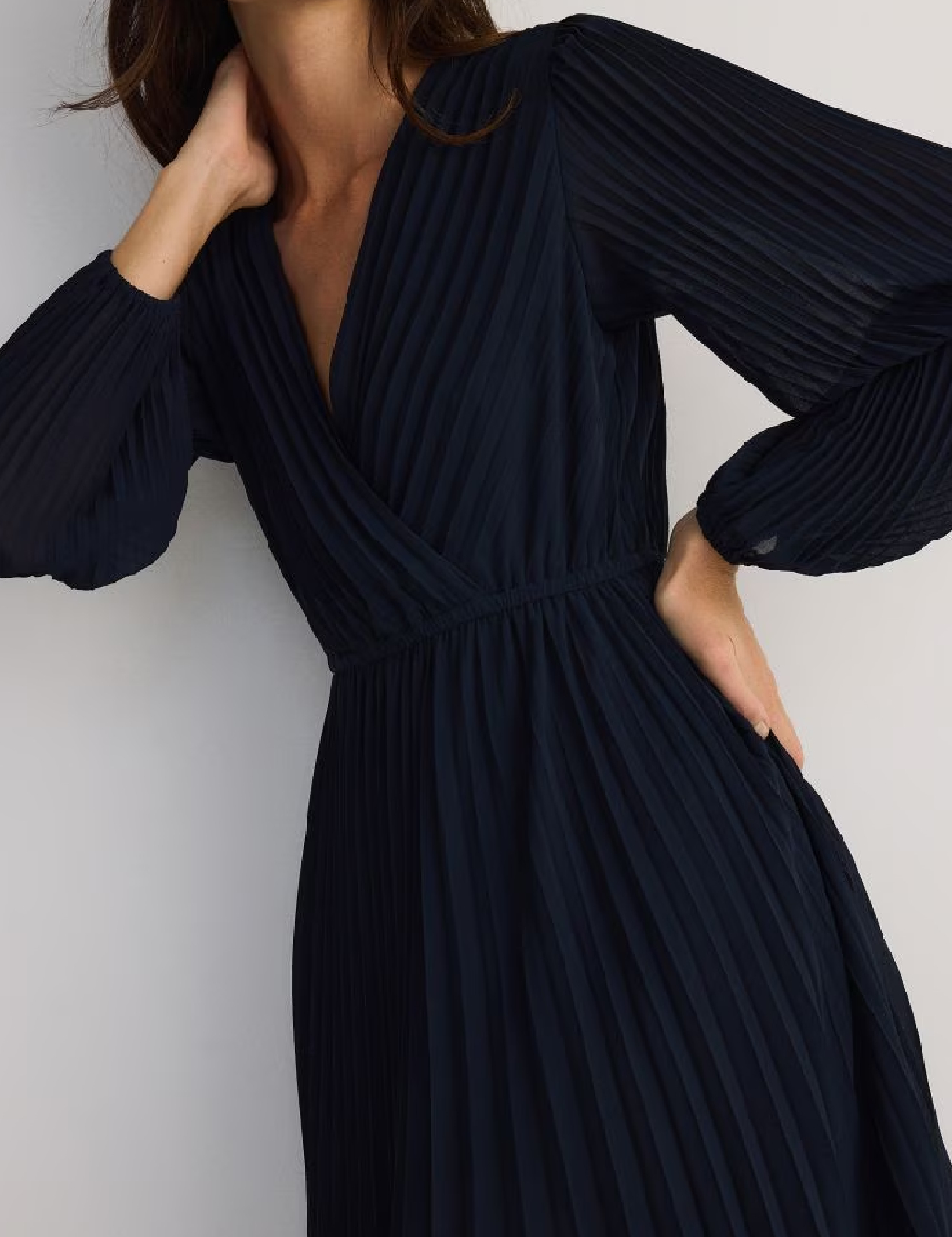 Rochie lunga Reserved, bleumarin inchis - 1 | YEO