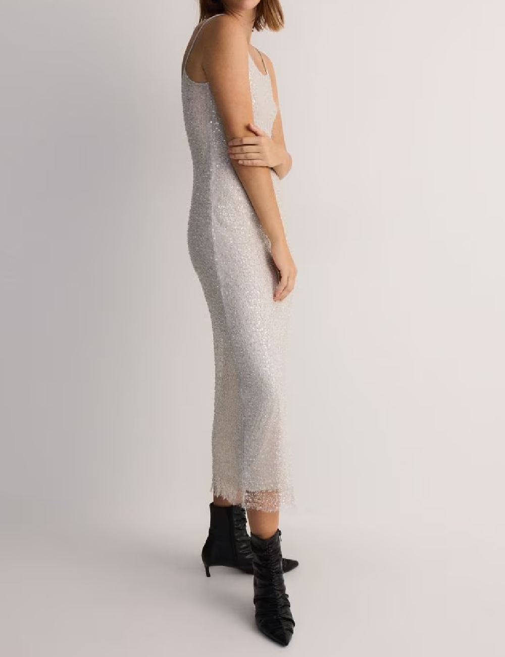 Rochie medie Reserved, argintiu - 1 | YEO