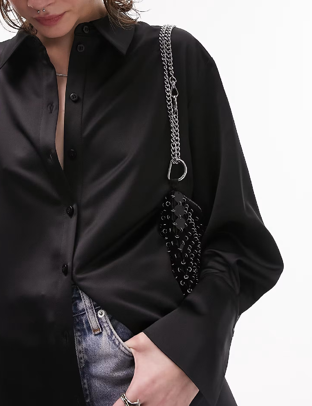 Camasa Top Shop, negru - 1 | YEO