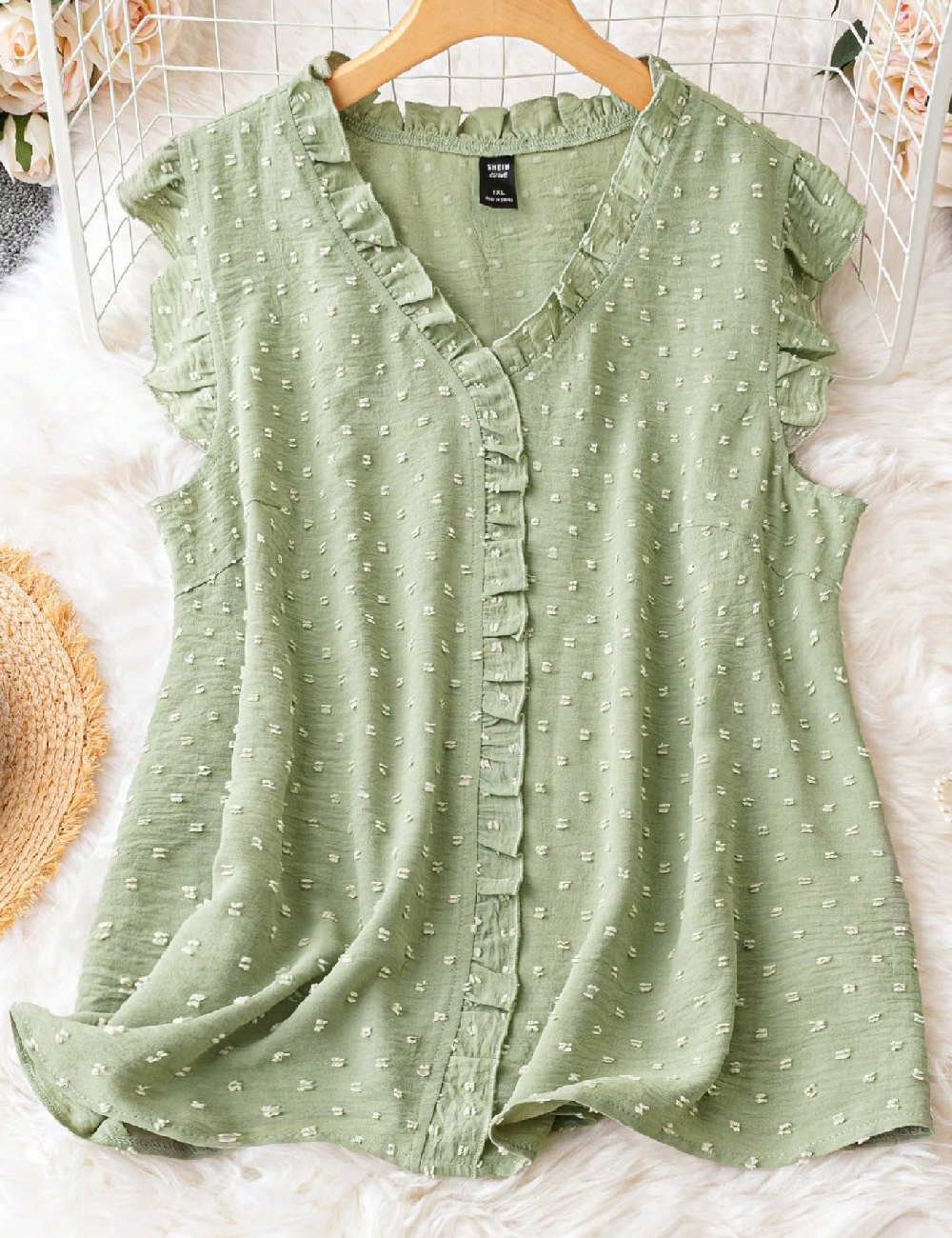 Bluza SHEIN CURVE, verde