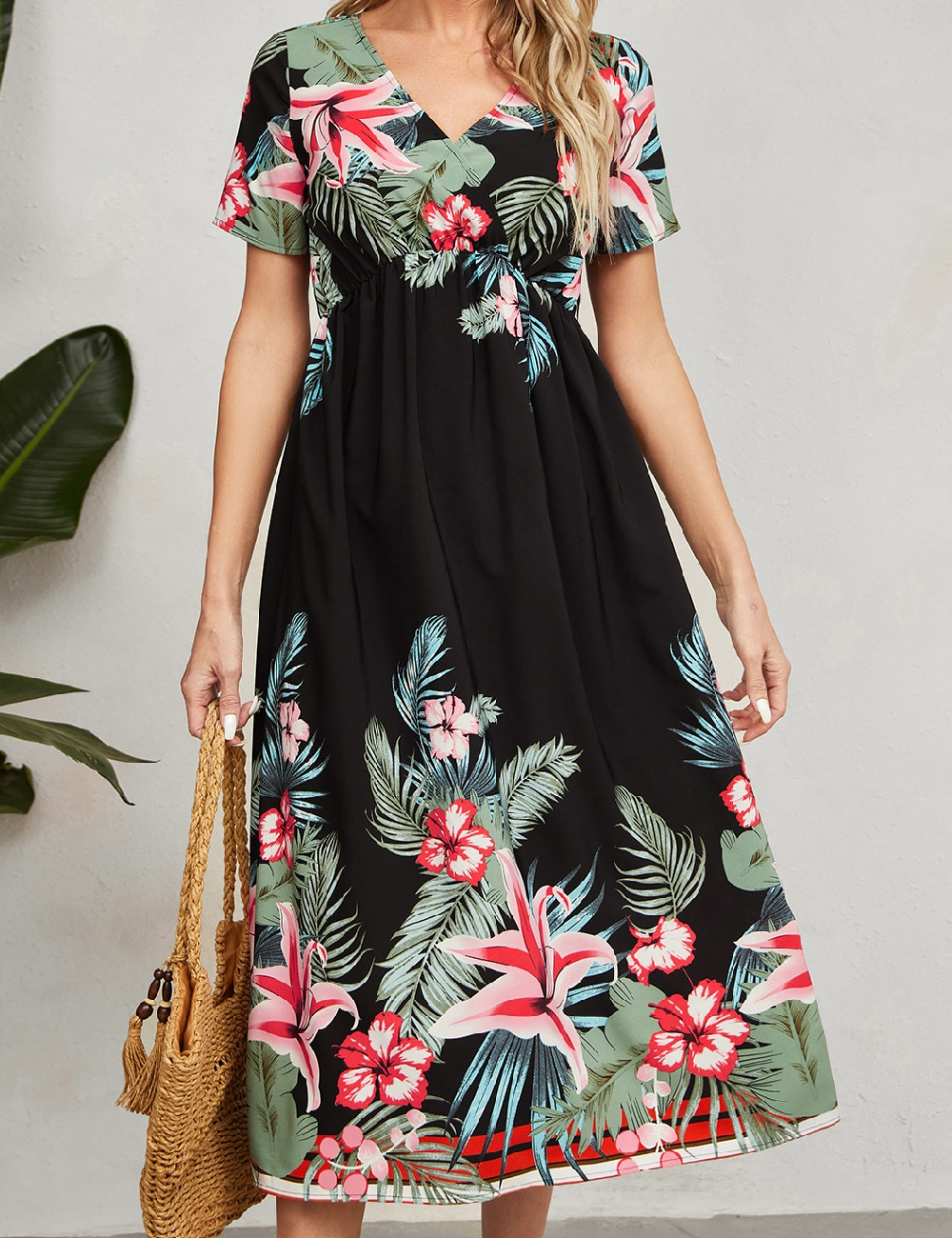 Rochie medie SHEIN, floral print