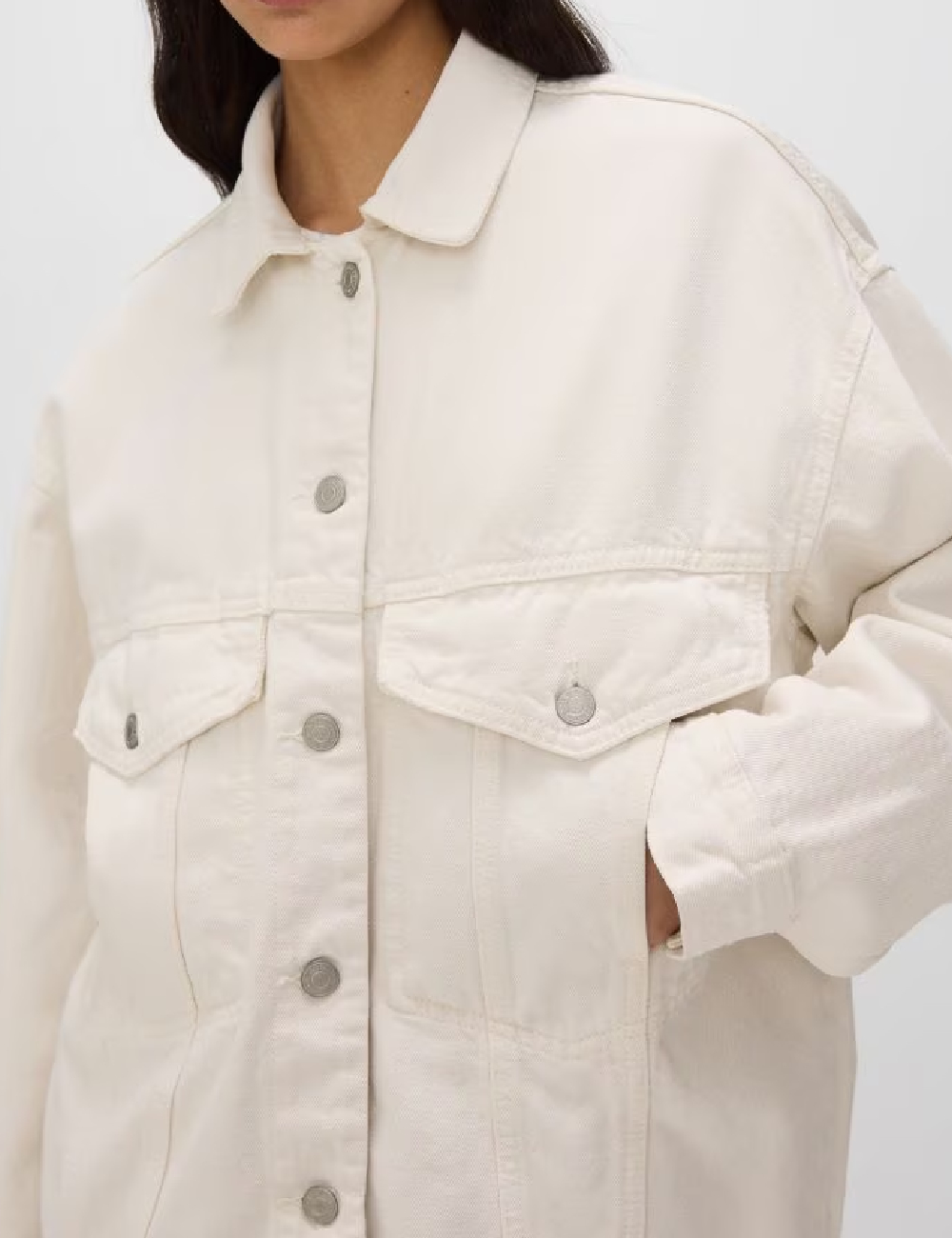 Jacheta Oversize Reserved, crem - 1 | YEO