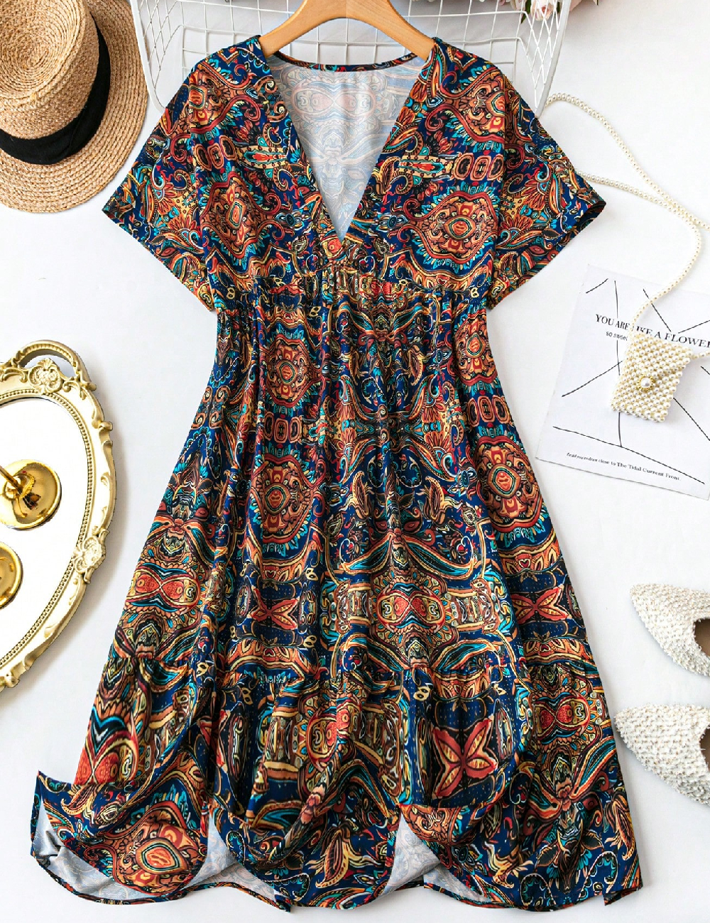 Rochie scurta SHEIN CURVE, mix culori