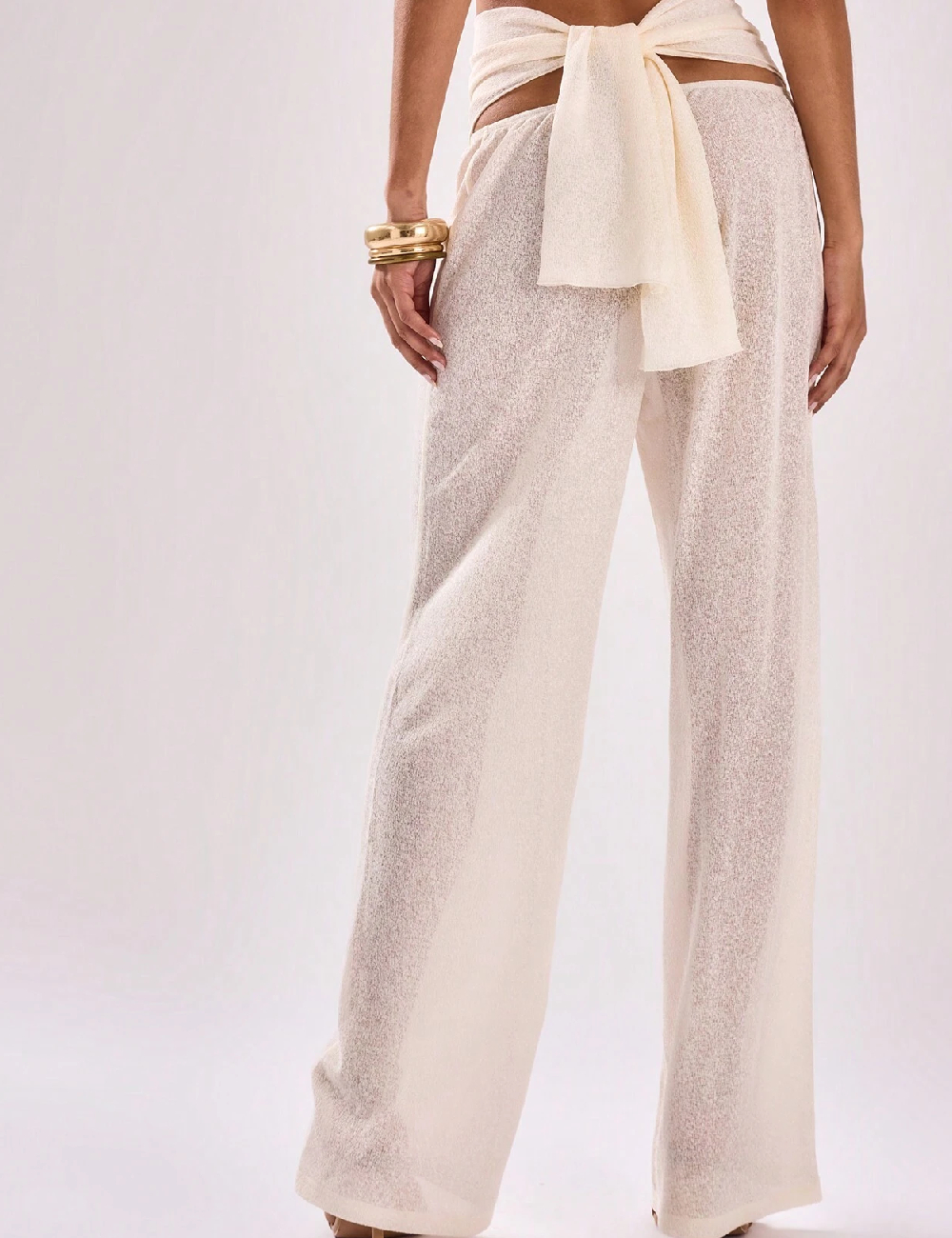 Pantaloni de plaja SHEIN, crem - 1 | YEO