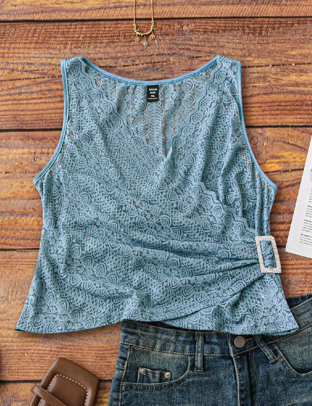 Top SHEIN CURVE, turcoaz
