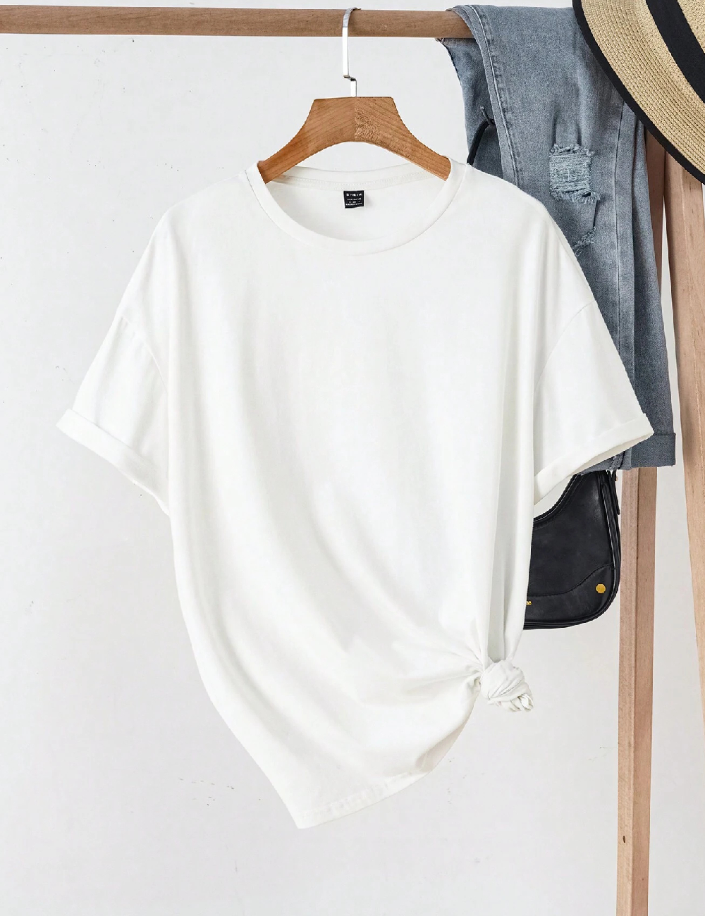 Tricou Oversize SHEIN, alb - 1 | YEO