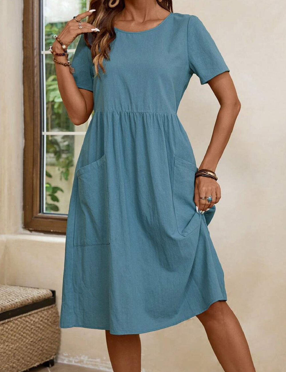 Rochie medie Emery Rose, albastru