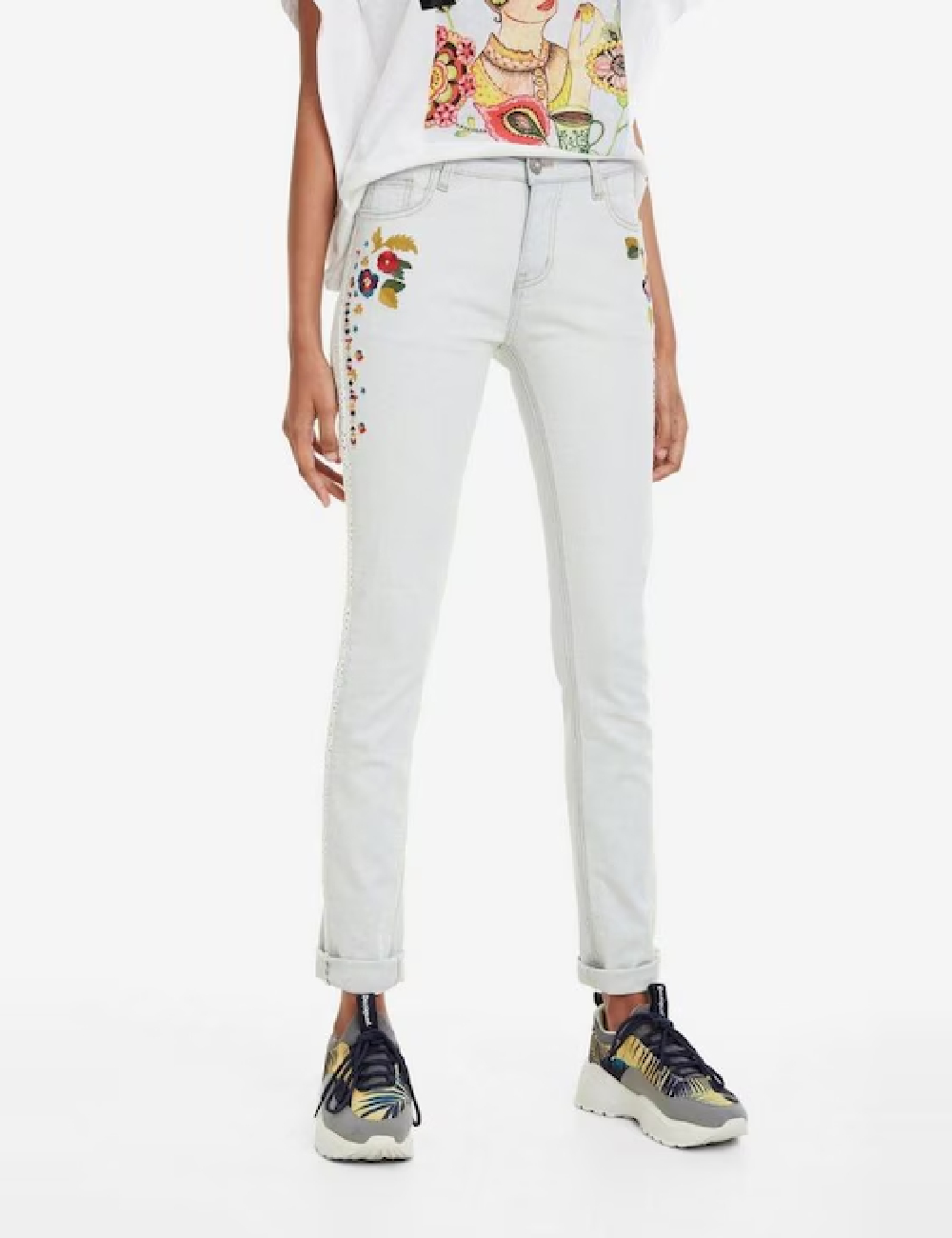 Blugi Desigual, bleu