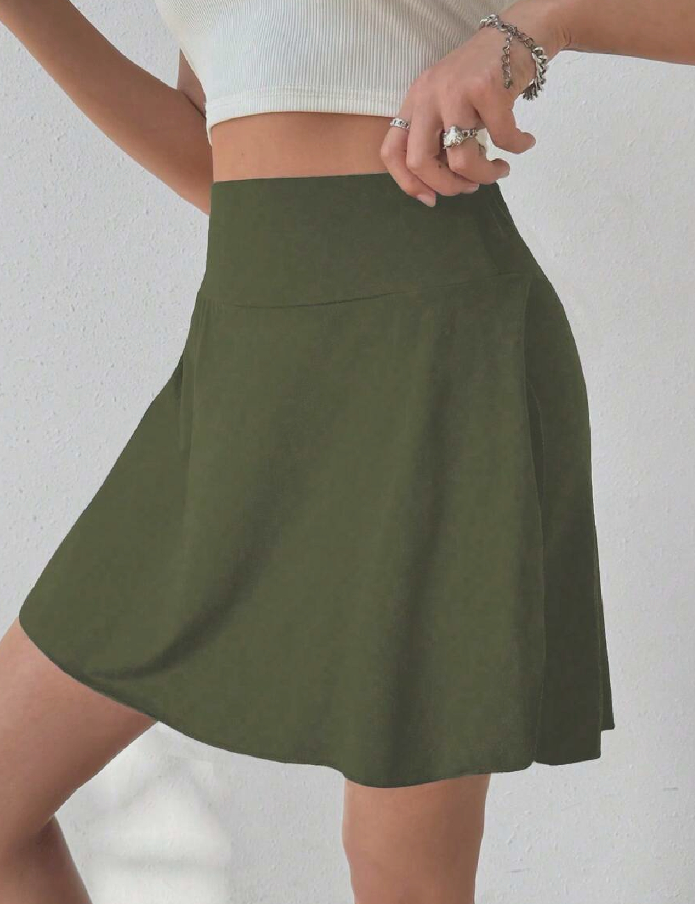 Fusta pantalon SHEIN, verde - 1 | YEO