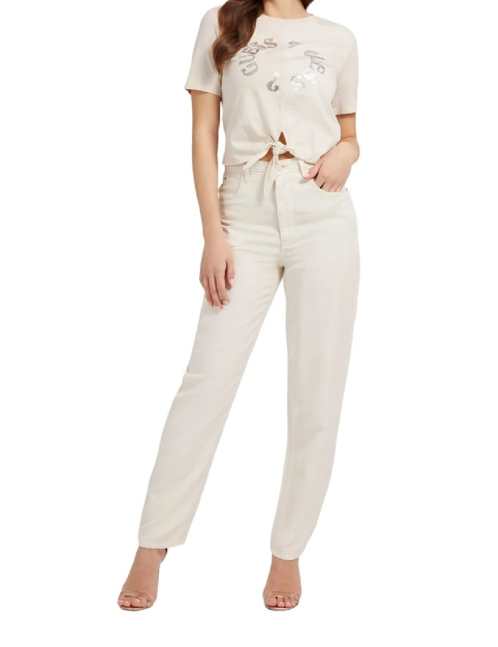 Blugi Guess, crem