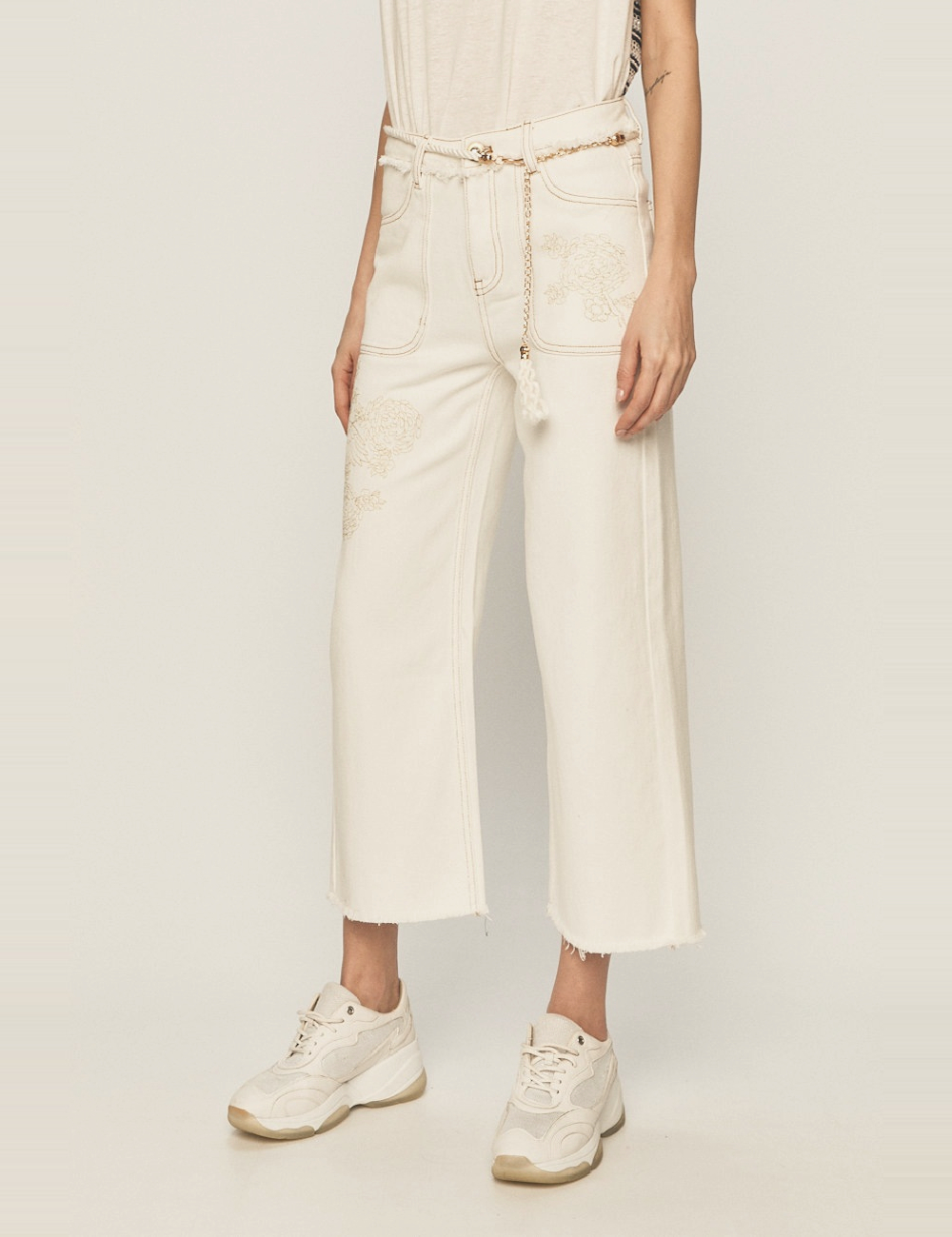 Blugi Desigual, ecru - 1 | YEO
