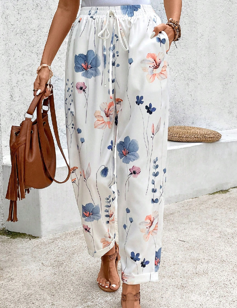 Pantaloni SHEIN, floral print