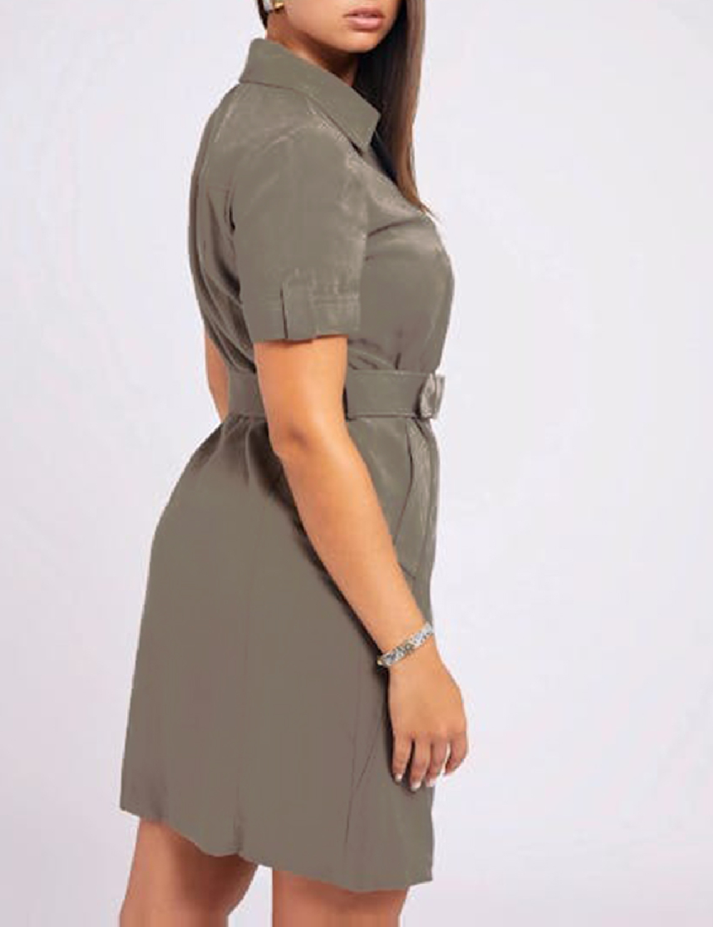 Rochie scurta Guess, kaki - 1 | YEO