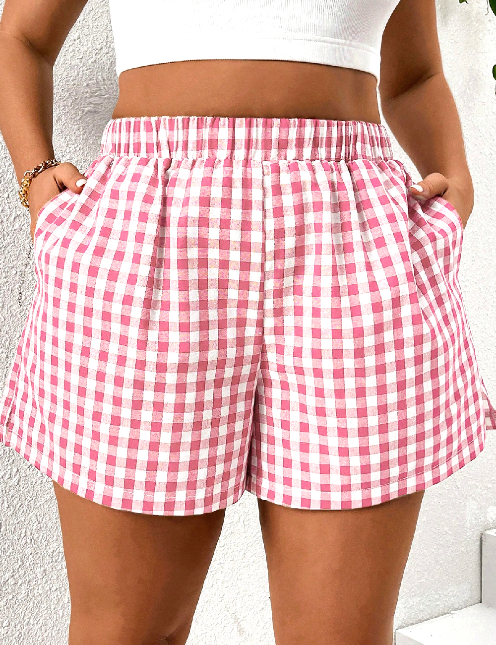 Pantaloni scurti SHEIN CURVE, roz