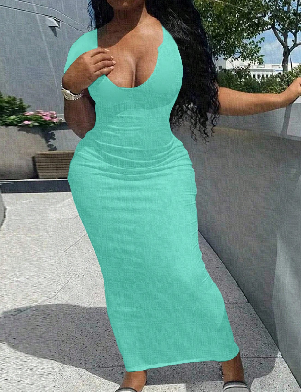 Rochie lunga SHEIN, albastru