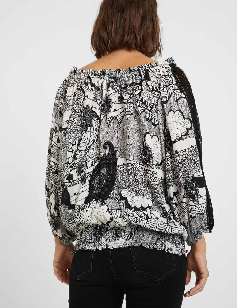 Bluza Desigual, alb/negru - 1 | YEO