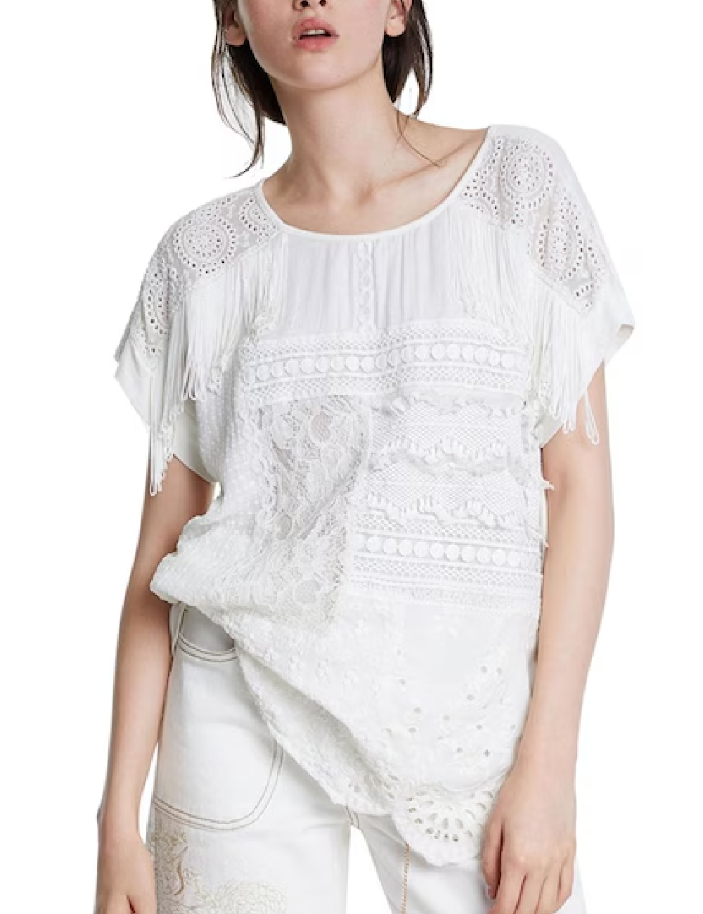 Bluza Desigual, alb