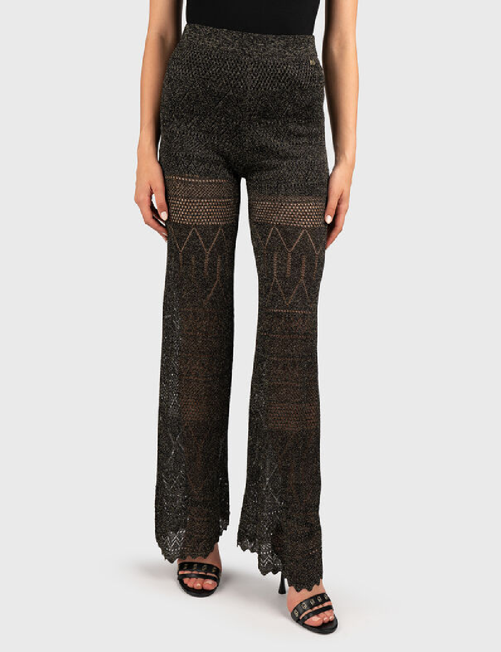Pantaloni Marciano Guess, negru/auriu - 1 | YEO