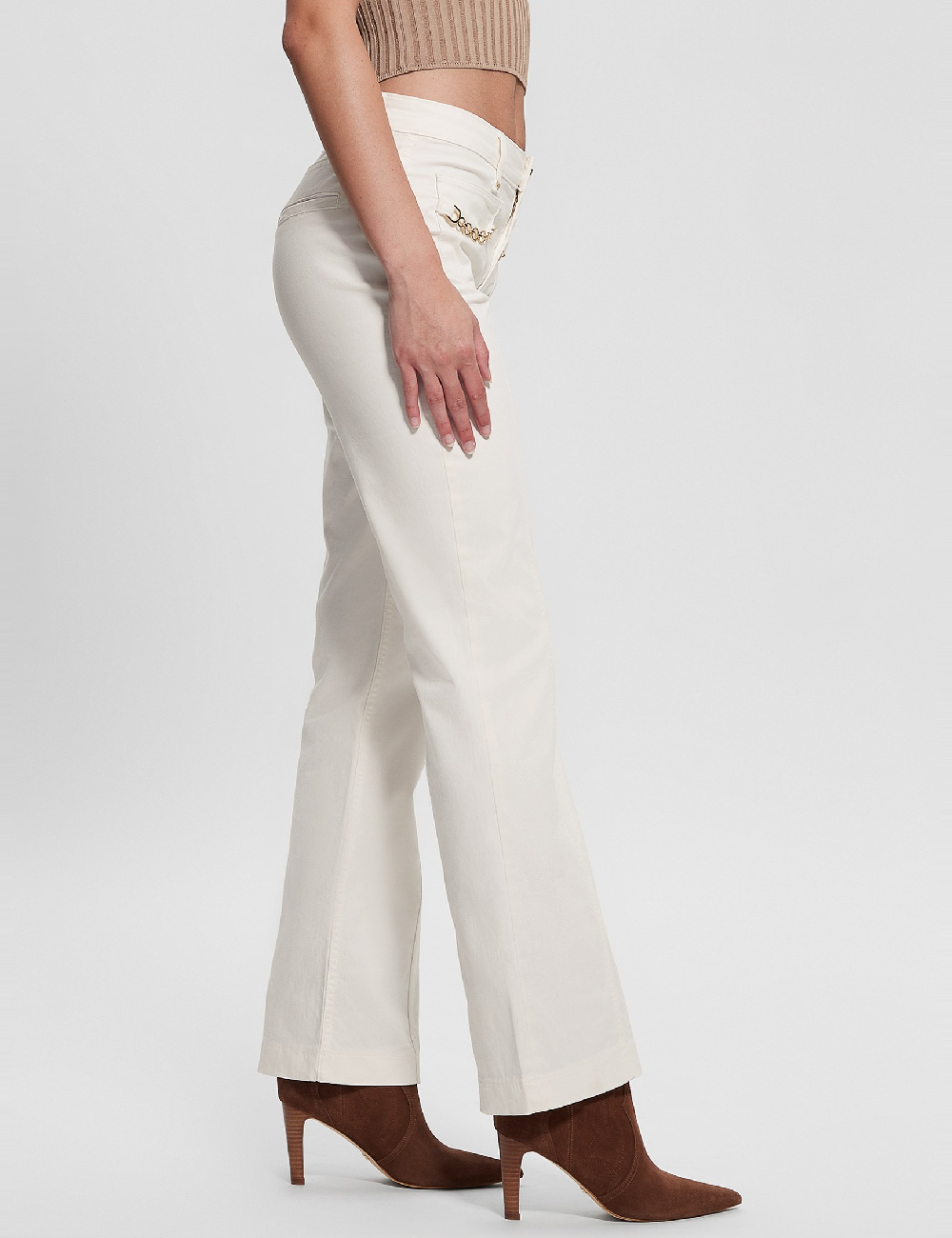 Pantaloni Guess, alb - 1 | YEO