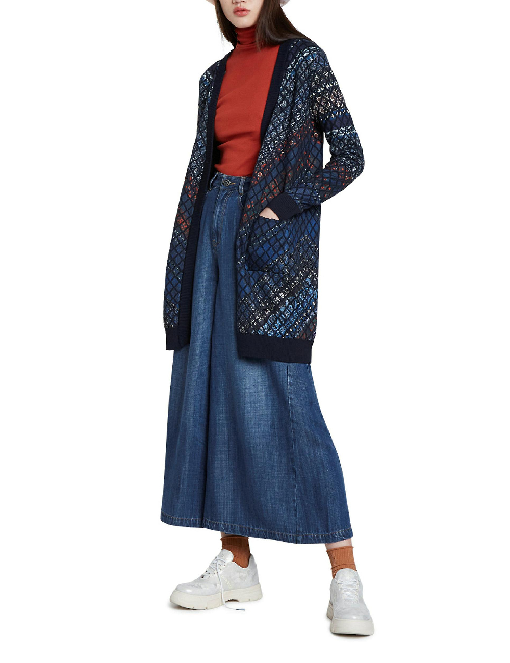 Cardigan Desigual, albastru - 1 | YEO