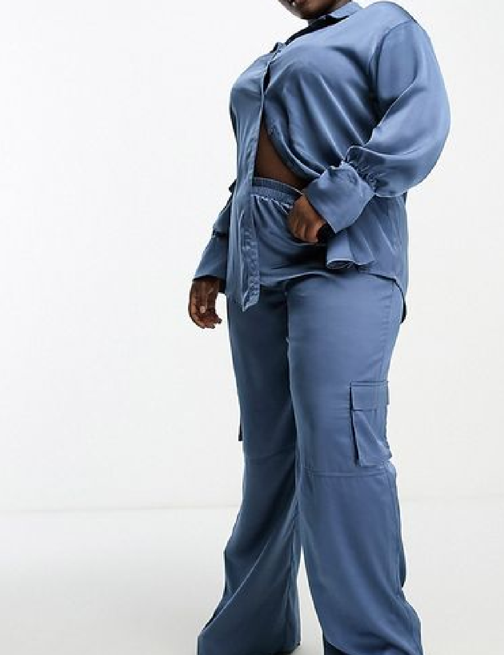 Pantaloni I SAW IT FIRST Plus Size, albastru - 1 | YEO