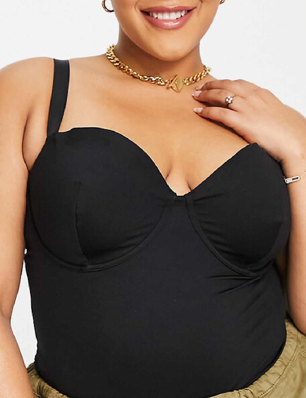 Body ASOS Curve, negru - 1 | YEO