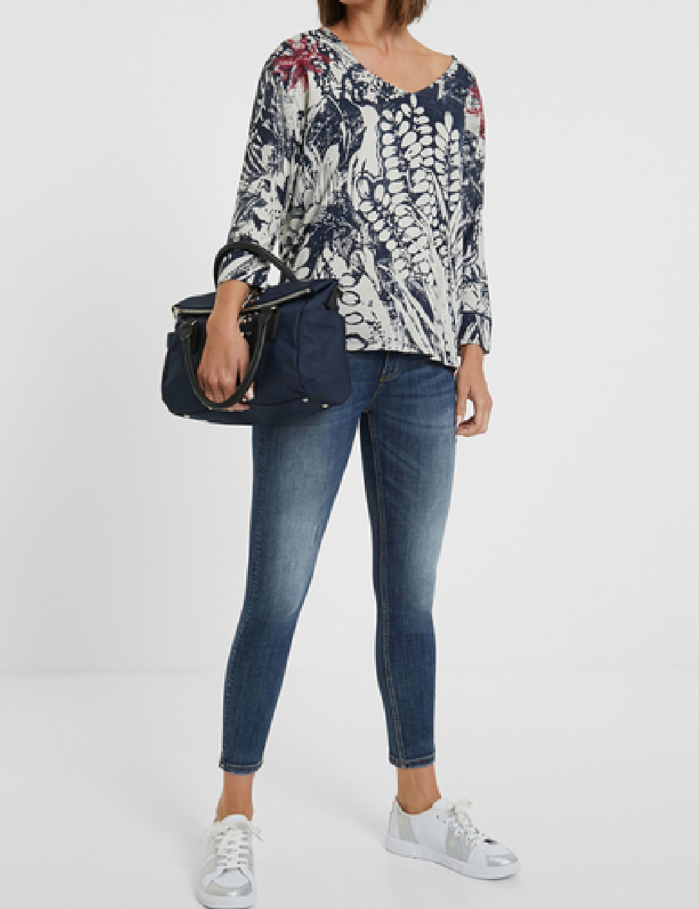 Bluza Desigual, albastru/alb - 1 | YEO