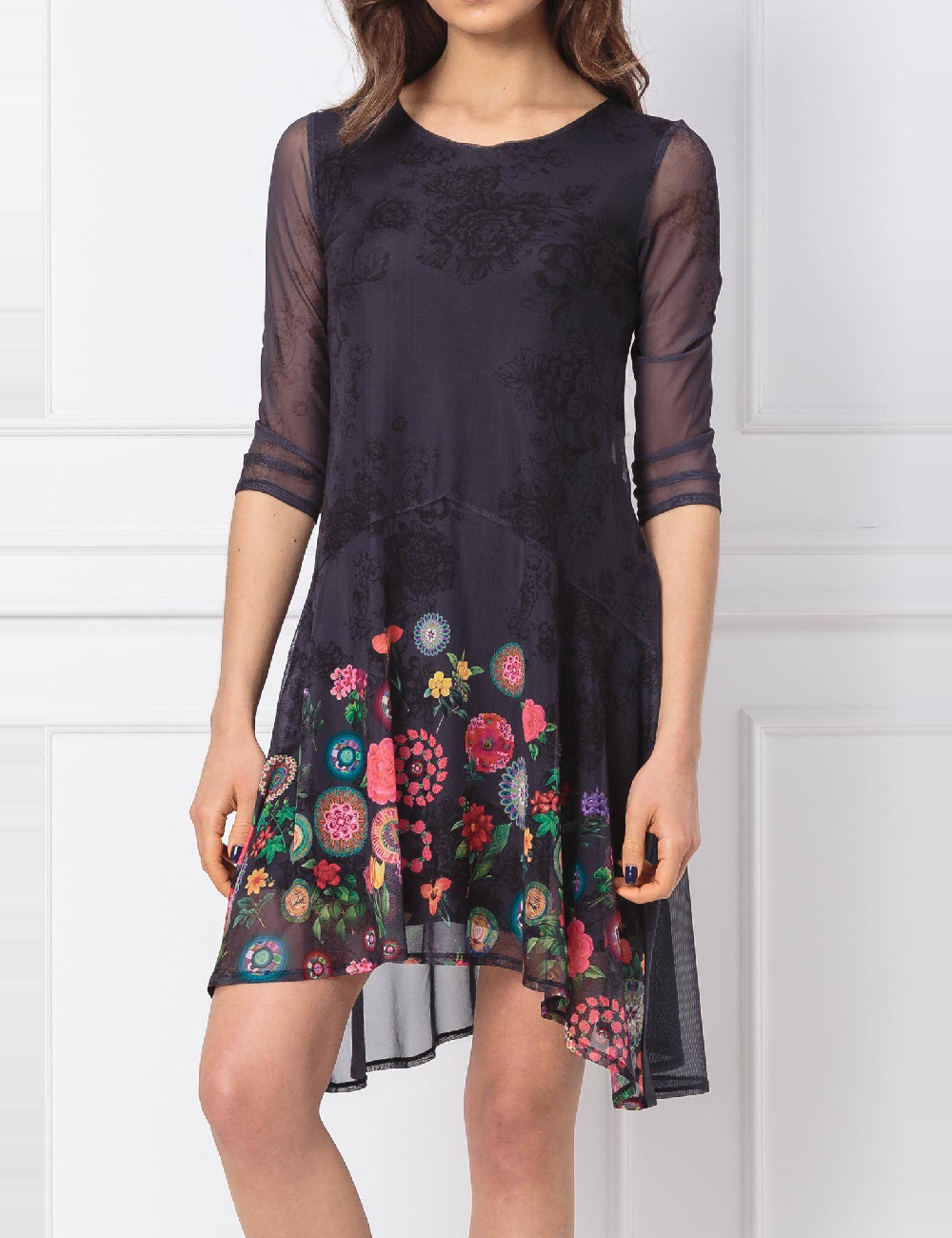 Rochie scurta Desigual, bleumarin - 1 | YEO