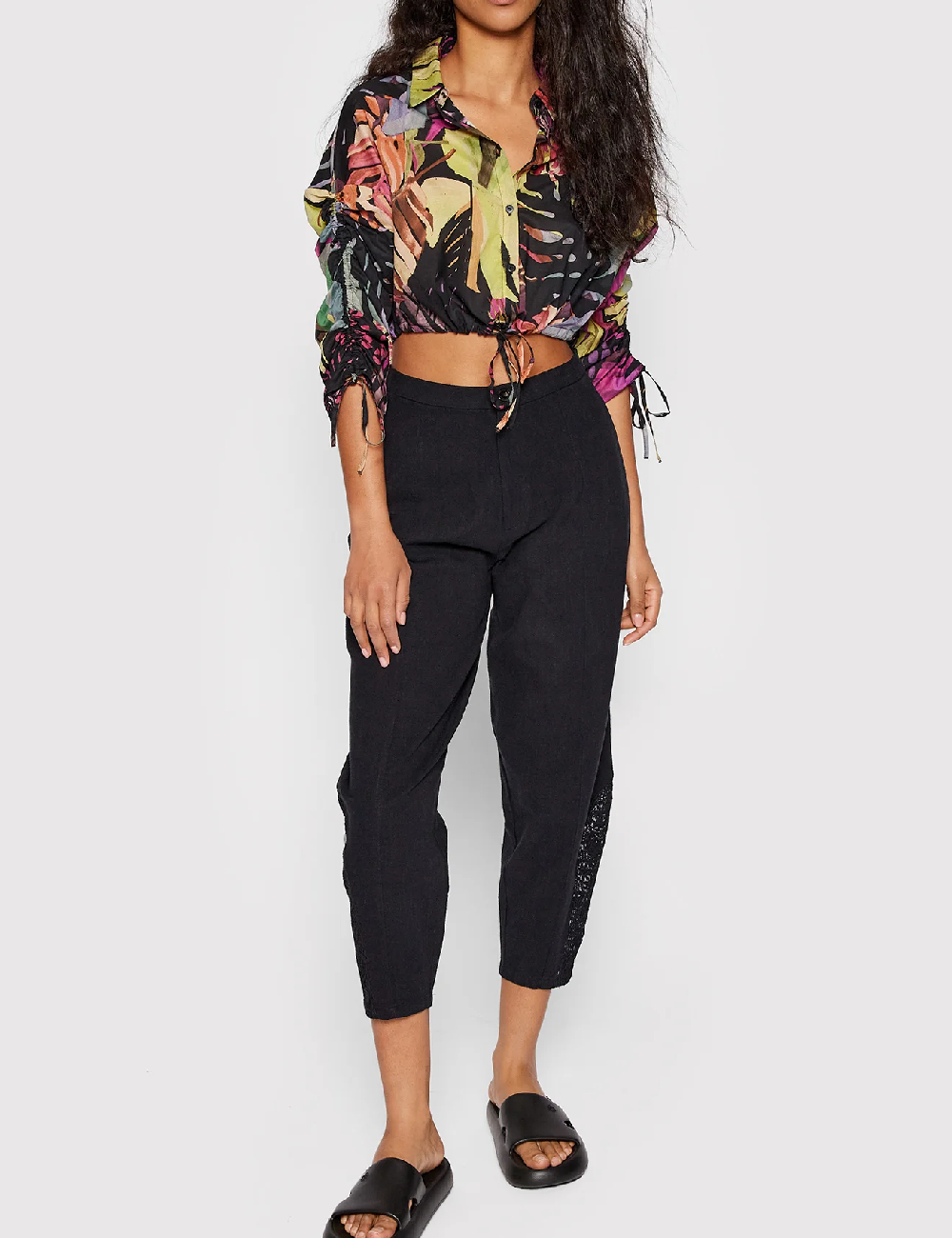 Pantaloni Desigual, negru - 1 | YEO