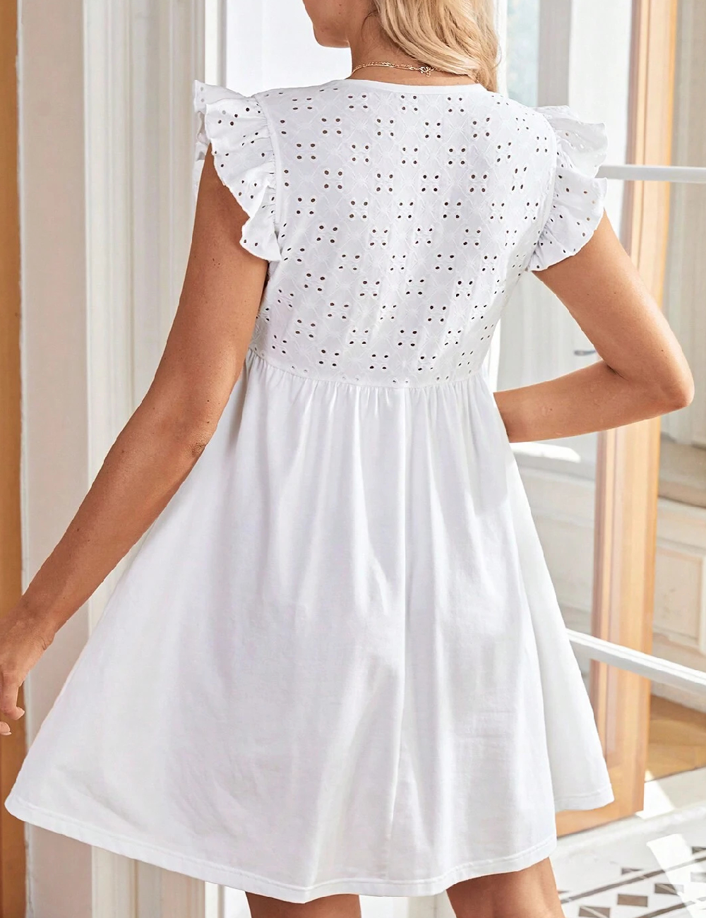 Rochie scurta SHEIN Maternity, alb - 1 | YEO