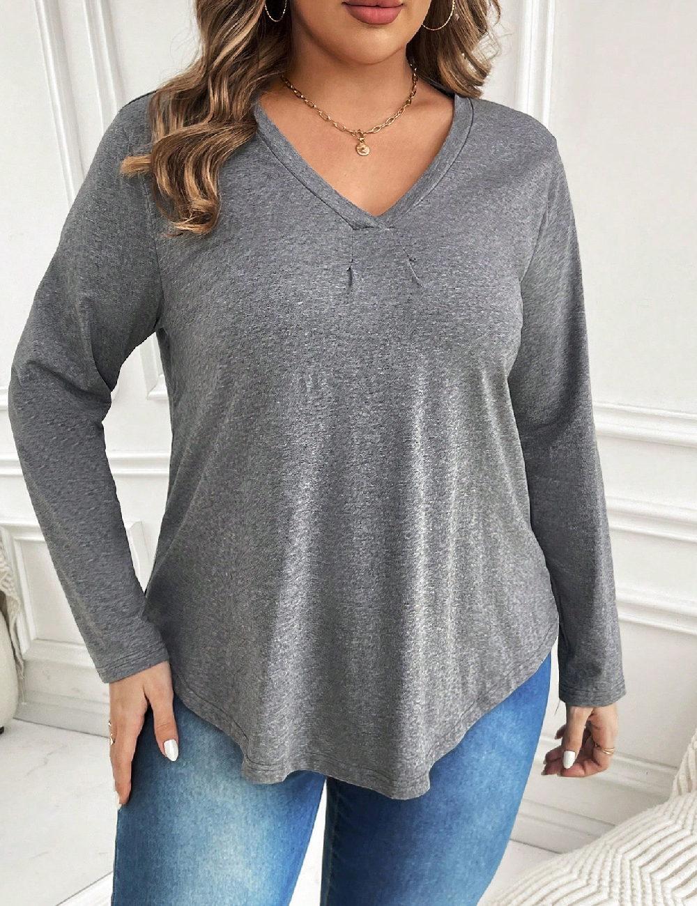Bluza Emery Rose Curve, gri