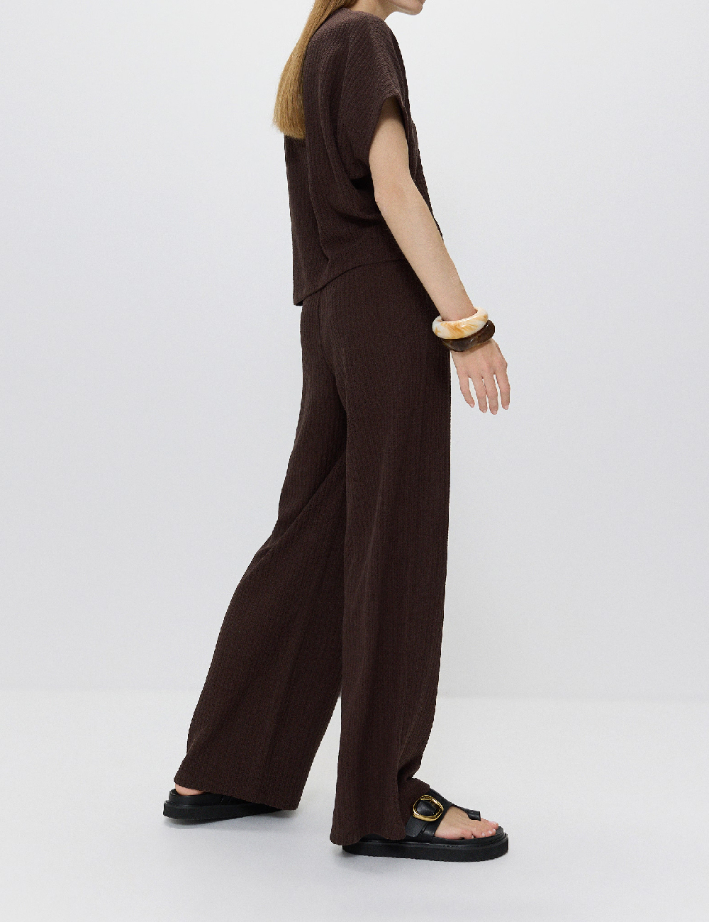 Pantaloni Reserved, maro - 1 | YEO