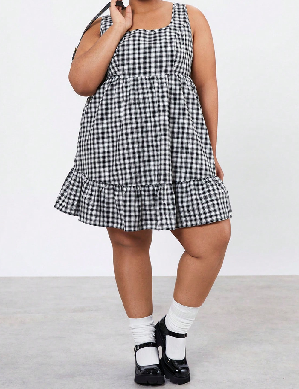 Rochie scurta Forever 21 Curve, alb/negru