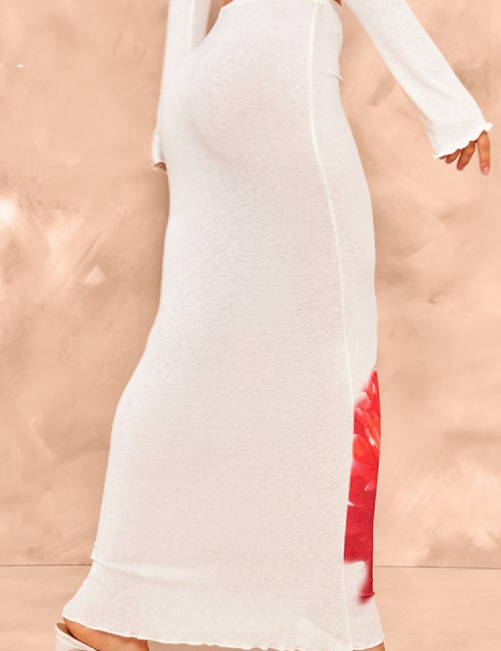 Fusta PRETTYLITTLETHING, alb - 1 | YEO
