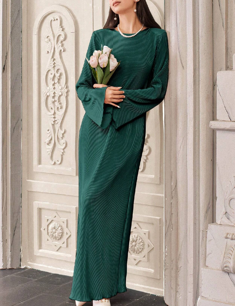 Rochie lunga SHEIN, verde - 1 | YEO