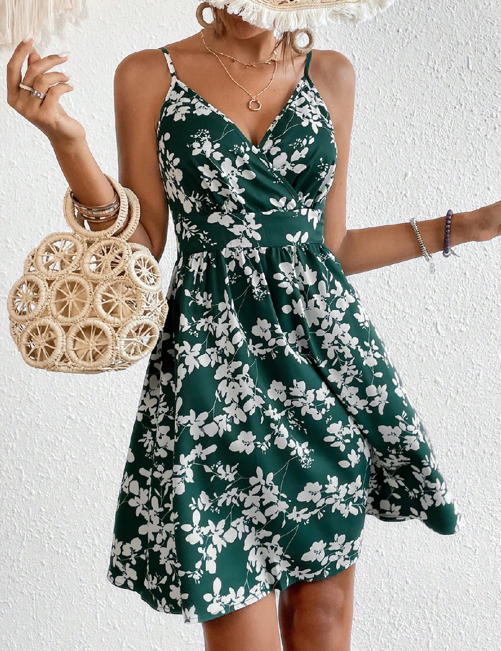 Rochie scurta SHEIN, verde - 1 | YEO