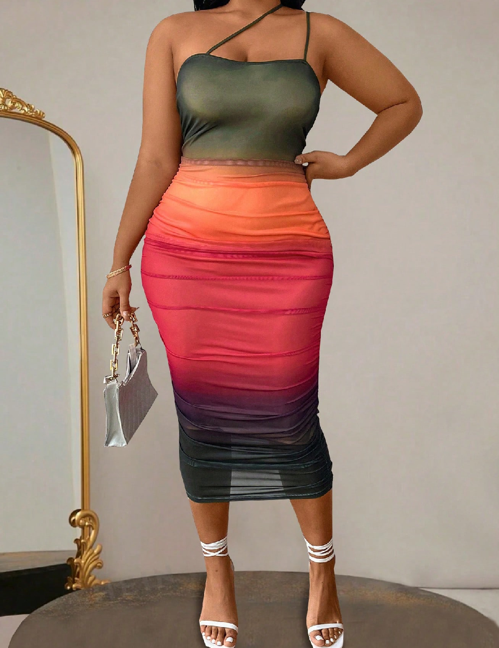 Rochie medie SHEIN CURVE, mix culori