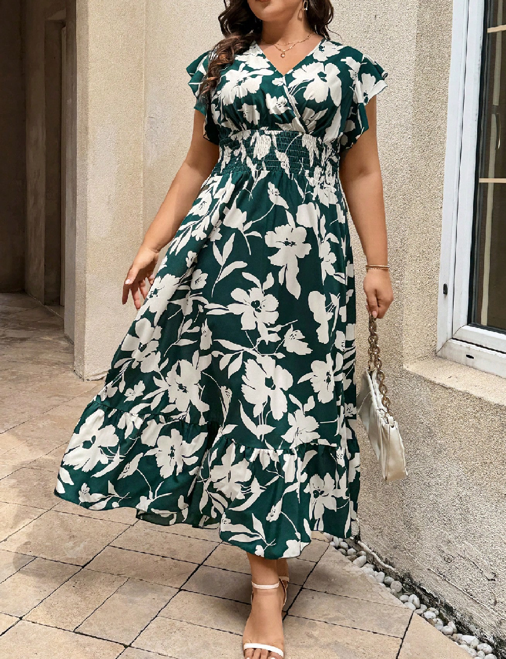 Rochie lunga SHEIN CURVE, verde
