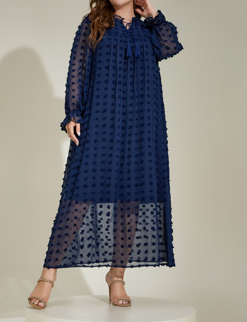 Rochie lunga SHEIN CURVE, bleumarin