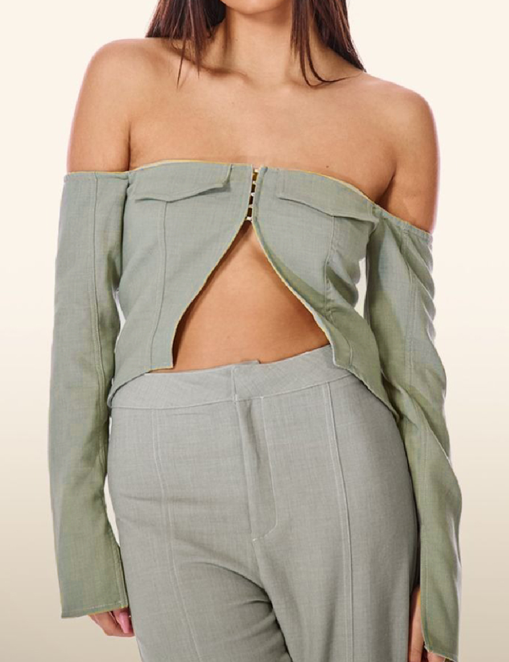 Top PRETTYLITTLETHING, verde - 1 | YEO