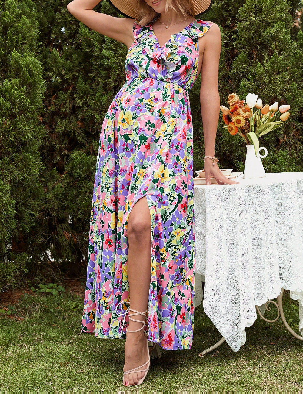 Rochie lunga SHEIN Maternity, floral print