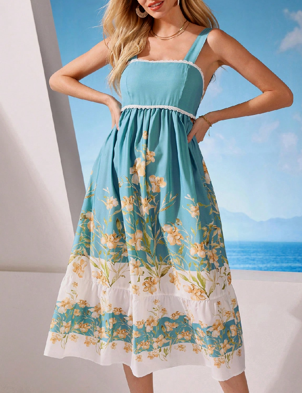 Rochie medie SHEIN, turcoaz