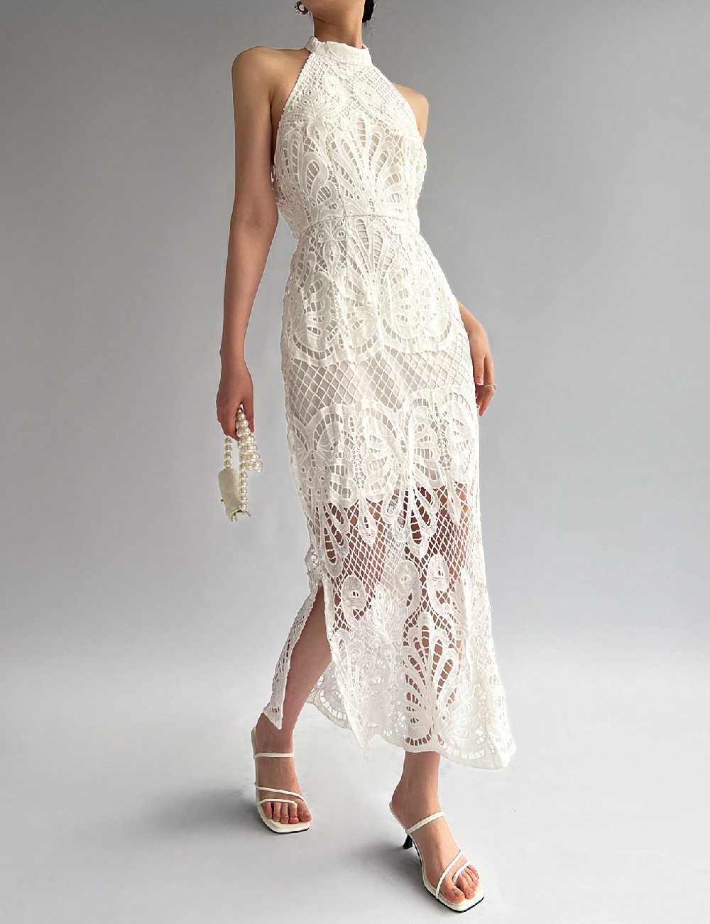 Rochie medie SHEIN, alb