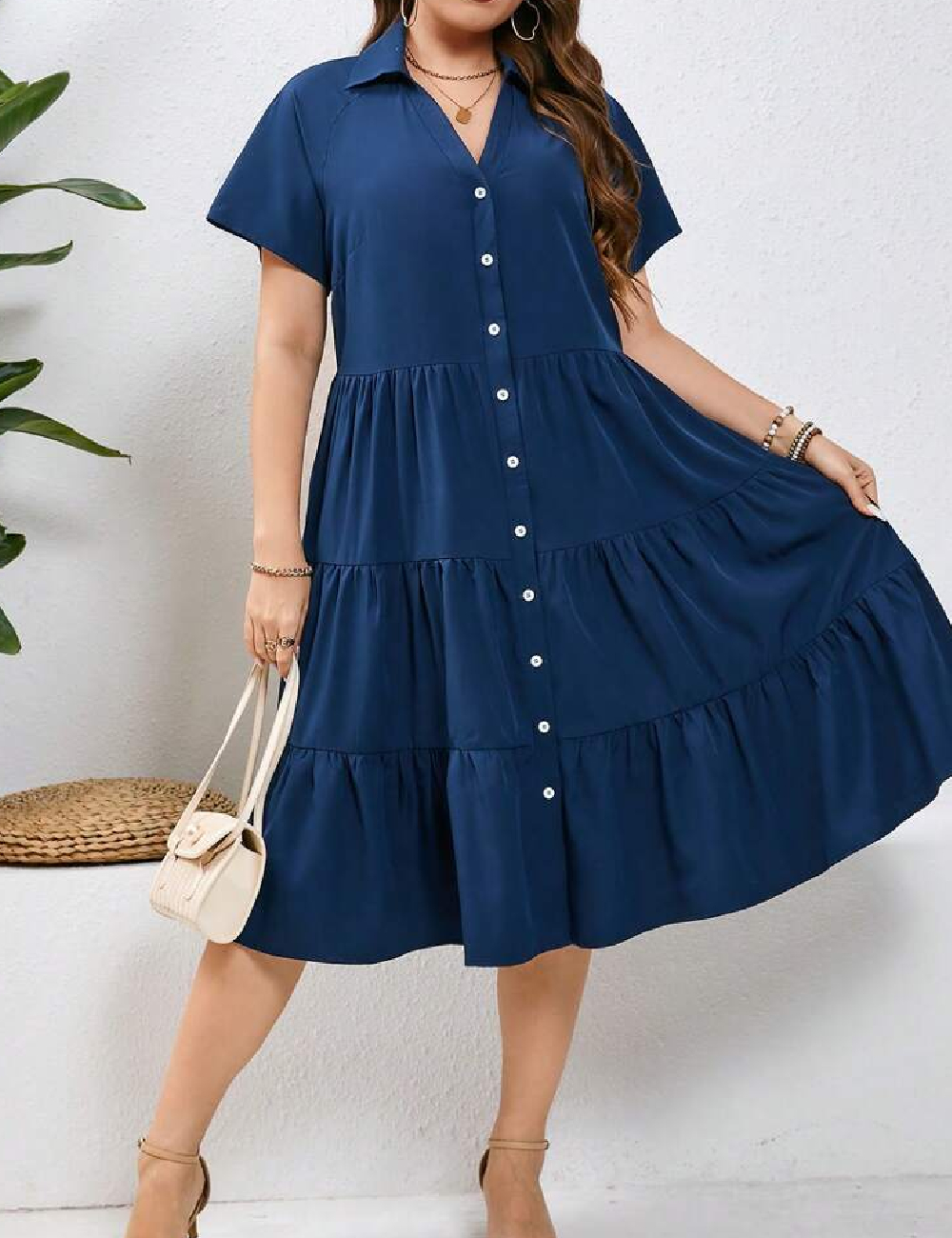 Rochie medie SHEIN CURVE, bleumarin