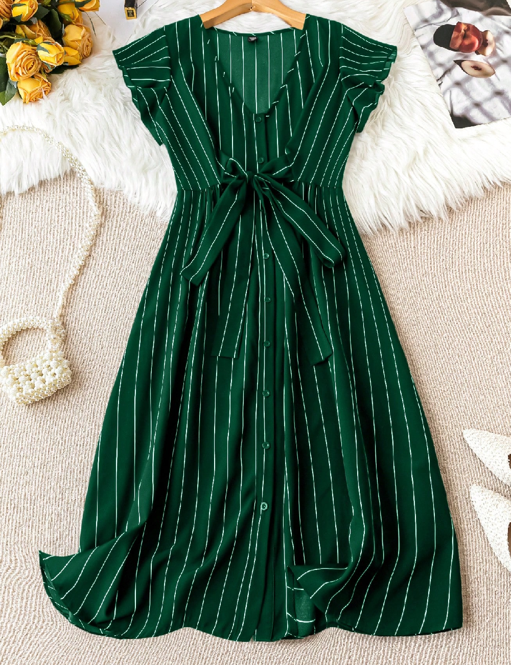 Rochie medie SHEIN CURVE, verde