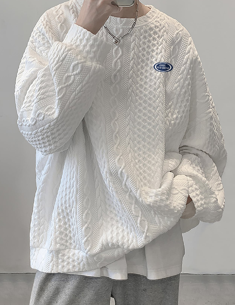 Bluza Oversize SHEIN, alb