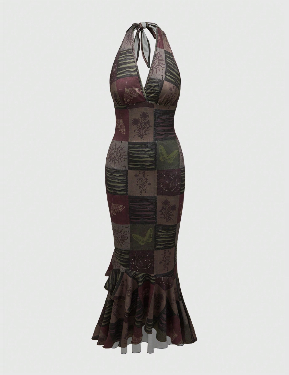 Rochie lunga Romwe, mix culori